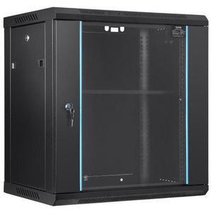 VEVOR 12U Wall Mount Network Server Cabinet, 15.5'' Deep, Server Rack Cabinet Enclosure, 200 lbs Max. Ground-mounted Load Capacity, with Locking Glass Door Side Panels, for IT Equipment, A/V Devices