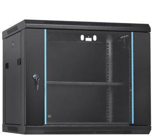 VEVOR 9U Wall Mount Network Server Cabinet, 15.5'' Deep, Server Rack Cabinet Enclosure, 200 lbs Max. Ground-mounted Load Capacity, with Locking Glass Door Side Panels, for IT Equipment, A/V Devices