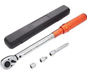 VEVOR Torque Wrench, 1/2-inch Drive Click Torque Wrench 10-150ft.lb/14-204n.m, Dual-Direction Adjustable Torque Wrench Set, Mechanical Dual Range Scales Torque Wrench Kit with Adapters Extension Rod
