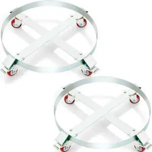 VEVOR 2PCS 55 Gallon Heavy Duty Drum Dolly, 1000 lbs Load Capacity, Barrel Dolly Cart Drum Caddy, Non Tipping Hand Truck Capacity Dollies with Steel Frame 4 Swivel Casters Wheel, for Drum Handling