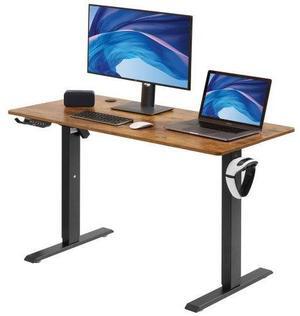 VEVOR Height Adjustable Desk, 55.1 x 23.6 in1.4m*0.6m, 3-Key Modes Electric Standing Desk,Whole Piece Desk Board, Sturdy Dual Metal Frame, Max. Bearing 180 LBS Computer Sit Stand up Desk, for Home