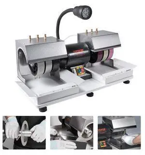 VEVOR Cabbing Machine, 6" 1/4HP 1800rpm Efficient, Lapidary Rock Grinder Polisher With Lamp & Water Pump, Gem Faceting Machine, Rock Grinding Machine for Gem Jade Stone, Create Cabochons for Necklaces
