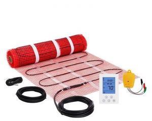 VEVOR Floor Heating Mat, 30 Sq.ft, Electric Radiant In-Floor Heated Warm System with Digital Floor Sensing Thermostat, Includes Installation Monitor, Adhesive Back for Easy Installation on The Floor