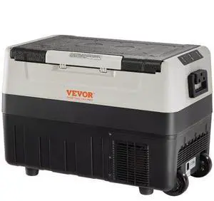 VEVOR Car Refrigerator, 12 Volt Car Refrigerator Fridge, 37 QT/35 L Dual Zone Portable Freezer, -4-50 Adjustable Range, 12/24V DC and 100-240V AC Compressor Cooler for Outdoor, Camping, Travel, RV
