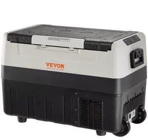 VEVOR Car Refrigerator, 12 Volt Car Refrigerator Fridge, 48 QT/45 L Dual Zone Portable Freezer, -4-50 Adjustable Range, 12/24V DC and 100-240V AC Compressor Cooler for Outdoor, Camping, Travel, RV