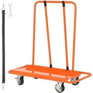 VEVOR Drywall Cart, 3000 LBS Panel Dolly Cart with 45.28" x 21.8" Deck and 5" Swivel Wheels, Heavy-Duty Drywall Sheet Cart, Handling Wall Panel, Sheetrock, Lumber, for Garage, Home, Warehouse