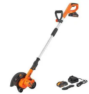 VEVOR Lawn Edger, 20 V Battery Powered Cordless Edger, 9-inch Blade Edger Lawn Tool with 3-Position Blade Depth, Battery and Charger Included, for Lawns, Driveways, Borders, and Sidewalk Edges