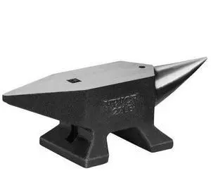 VEVOR Single Horn Anvil, 22Lbs Cast Steel Anvil, High Hardness Rugged Round Horn Anvil Blacksmith, Large Countertop and Stable Base, with Round and Square Hole, Metalsmith Tool for Bending and Shaping