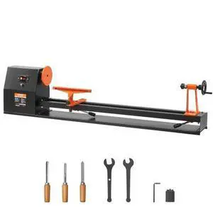 VEVOR Benchtop Wood Lathe, 14 in x 40 in, 0.5 HP 370W Power Wood Turning Lathe Machine, 4 Speed Adjustable 885/1245/1715/2425 RPM with Chisels Faceplate Plastic Handle Hex Wrench, for Woodworking