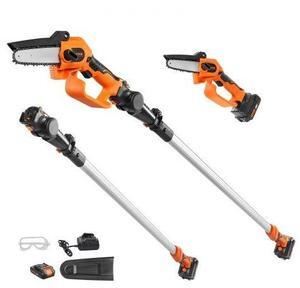 VEVOR 2-in-1 Cordless Pole Saw & Mini Chainsaw, 20V 2Ah Battery Pole Chainsaw, 5" Cutting Capacity 8 ft Reach Pole Saw for Branch Cutting & Tree Trimming (Battery and Blade Cover Included)