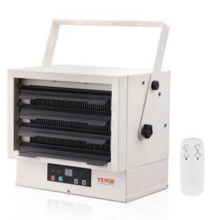 VEVOR Electric Garage Heater, 7500-Watt Digital Fan-Forced Wall/Ceiling Mount Shop Heater, with Remote Control Overheat Protection, Hardwired Heater with 9-Hour Timer, Ideal for Workshop, ETL Listed