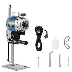 VEVOR Fabric Cutter, 750W High-Speed Straight Knife Cloth Cutting Machine, 9.8" Alloy Steel Blade, Industrial Fabric Cutting Machine with Automatic Knife Sharpen, for Multilayer Fabric Leather Cloth