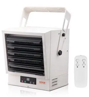 VEVOR Electric Garage Heater, 10000-Watt Digital Fan-Forced Wall/Ceiling Mount Shop Heater, with Remote Control Overheat Protection, Hardwired Heater with 9-Hour Timer, Ideal for Workshop, ETL Listed