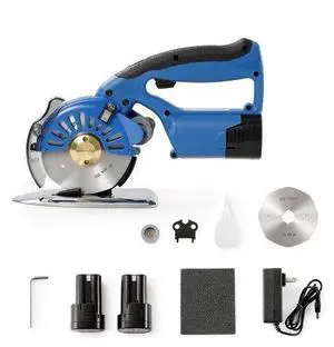 VEVOR Fabric Cutter, 5-Speed Cordless Electric Rotary Fabric Cutting Machine, 1.1" Cutting Thickness, Octagonal Knife, with Replacement Blade and Battery Charger, for Multi-Layer Cloth Fabric Leather