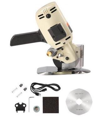 VEVOR Fabric Cutter, 250W Electric Rotary Fabric Cutting Machine, 1.1" Cutting Thickness, Octagonal Knife, with Replacement Blade and Sharpening Stones, for Multi-Layer Cloth Fabric Leather