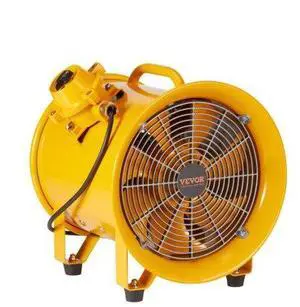 VEVOR Portable Ventilator, 10" Heavy Duty Cylinder Fan, 350W Strong Shop Exhaust Fan 1942CFM, 9.8ft Power Cord (No charging head), Industrial Utility Blower for Sucking Dust, Smoke Home/Workplace