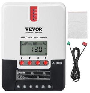 VEVOR 20A MPPT Solar Charge Controller, 12V / 24V Auto DC Input, Solar Panel Regulator Charger with LCD Display Temperature Sensor Cable, for Sealed(AGM), Gel, Flooded and Lithium Battery Charging