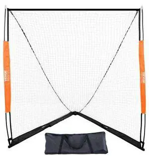 VEVOR Lacrosse Goal, 6' x 6' Lacrosse Net, Portable Lacrosse Goal with Carry Bag, Fiberglass Rod Backyard Lacrosse Training Equipment, Easy Setup Collegiate Goal, Perfect for Youth Adult Training