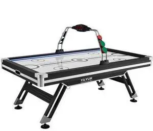 VEVOR Air-Powered Hockey Table, 89" Indoor Hockey Table for Kids and Adults, LED Sports Hockey Game with 2 Pucks, 2 Pushers, and Electronic Score System, Arcade Gaming Set for Game Room Family Home