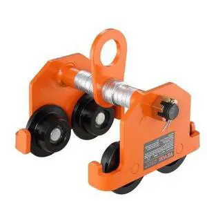 VEVOR Manual Trolley, 4400 lbs/2 Ton Load Capacity, Push Beam Trolley with Dual Wheels, Adjustable for I-Beam Flange Width 2.5" to 8", Heavy Duty Alloy Steel Garage Hoist for Straight Curved I Beam