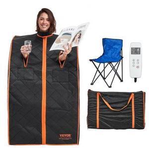 VEVOR Sauna Blanket for Detoxification, 1050W Portable Far Infrared Sauna Tent for Home, 104 - 167, 1-60 Minutes Timer , Personal Sauna Box for Home Spa Indoor Black 27.56 x 31.5 x 38.58 inch