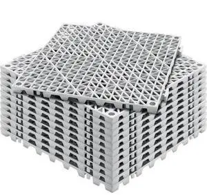 VEVOR Modular Interlocking Cushion, 12 Pack 12" x 12" Splicing Drainage Mats, PVC Interlocking Drainage Floor Tiles, Non-Slip Drainage Holes for Restroom, Bathroom, Kitchen, Pool, Wet Areas, Gray