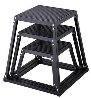 VEVOR Plyometric Jump Boxes, 12/18/24 Inch Plyo Box, Platform and Jumping Agility Box, Anti-Slip Fitness Exercise Step Up Box Set for Home Gym Training, Conditioning Strength Training, Black