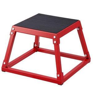 VEVOR Plyometric Jump Box, 12 Inch Plyo Box, Steel Plyometric Platform and Jumping Agility Box, Anti-Slip Fitness Exercise Step Up Box for Home Gym Training, Conditioning Strength Training, Red