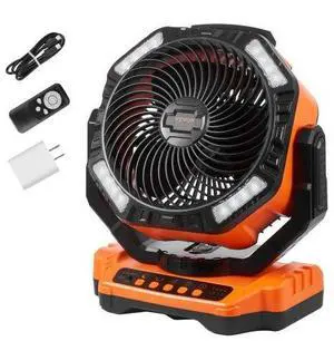 VEVOR Portable Fan Rechargeable 13 inch, Battery Powered Fan with LED Lantern, 4 Speeds Adjustable & 45°/90°Automatic Swivel & Timer , USB Battery Operated Fans for Travel Bedroom Home Camping Office