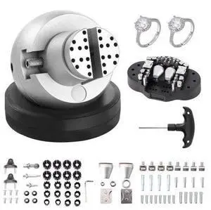 VEVOR Ball Vise, 5" Engraving Setting Tool, 360° Rotation Engraving Block Vise, 69 PCS Attachment Jewelry Engraving Block Tools Standard Block for Gemstone Inlay and Small-Scale Engraving