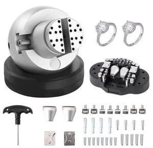 VEVOR Ball Vise, 5" Engraving Setting Tool, 360° Rotation Engraving Block Vise, 35 PCS Attachment Jewelry Engraving Block Tools Standard Block for Gemstone Inlay and Small-Scale Engraving