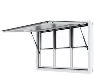 VEVOR Concession Window 60"x36", Aluminum Alloy Food Truck Service Window with Vertical Lifting Windows & Awning Door & Drag Hook, Up to 85 Degrees Serving Window for Food Trucks Concession Trailers