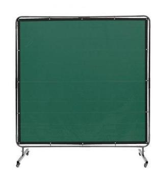 VEVOR Welding Screen with Frame, 6' x 6' Welding Curtain Screen, Flame-Resistant Vinyl Welding Protection Screen on 4 Swivel Wheels (2 Lockable), Moveable & Professional for Workshop/Industrial, Green