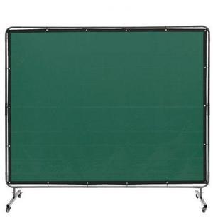 VEVOR Welding Screen with Frame, 6' x 8' Welding Curtain Screen, Flame-Resistant Vinyl Welding Protection Screen on 4 Swivel Wheels (2 Lockable), Moveable & Professional for Workshop/Industrial, Green