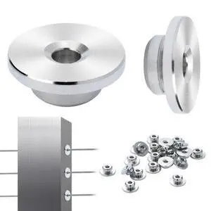 VEVOR 51Pack Cable Railing Kit 1/8" Wheel Protector Sleeves, Bundle with Black Invisible 1/8" Swage Tensioner and Terminal, Cable Railing Post Safeguard Covers for 0.41inch Horizontal Hole Post