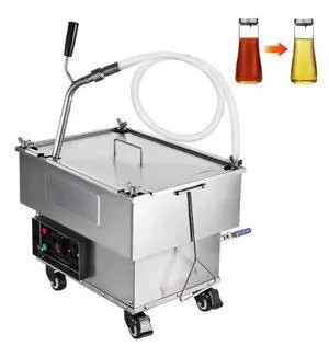 VEVOR Mobile Fryer Filter, 18L Oil Tank Capacity, Oil Filtration System with 10 L/min Oil Filtration Speed, Mobile Frying Oil Filtering System with Swivel Wheels, Oil Hose for Restaurant Burger Stores
