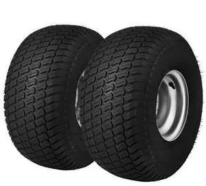VEVOR Lawn Mower Tires with Rim, 20x8-8" Tubeless Tractor Tires, 2-Pack Tire, S-Turf Pneumatic Tires with 3.5" Offset Hub and 3/4" Bushing Size, for Riding Mowers Lawn Tractors