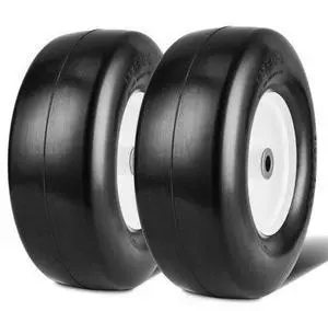 VEVOR Lawn Mower Tires with Rim, 13x5-6" Tubeless Tractor Tires, 2-Pack Tire and Wheel Assembly, Flat-free PU Tires, 3.25"-5.9" Centered Hub, 3/4" Bushing Size, 20 PCS Adapter for Lawn Mowers Tractors