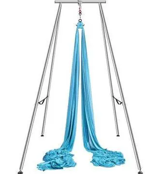 VEVOR Aerial Yoga Frame & Yoga Hammock, 9.67 ft Height Professional Yoga Swing Stand Comes with 13.1 Yards Aerial Hammock, Max 551.15 lbs Load Capacity Yoga Rig for Indoor Outdoor Aerial Yoga, Blue