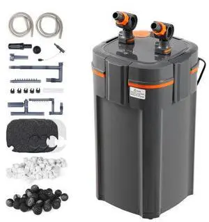 VEVOR Aquarium Filter 317GPH, 4-Stage Canister Filter 100 Gallon, Ultra-Quiet Internal Aquarium Filter with UV Protection, Submersible Power Filter with Multiple Function for Fish Tanks, 12W