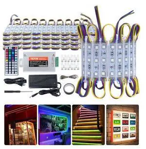 VEVOR 80PCS LED Storefront Lights, 41 ft, LED Module Lights, 5050 SMD 3-LED RGB Color Changing Window Lights with Remote Control for Business Store Window Advertising Letter Signs, IP68 Waterproof