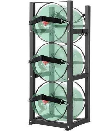 VEVOR Refrigerant Tank Rack, with 3 x 30lbs Bottle Tanks, Cylinder Tank Rack 12.79x12.99x33.07 in, Refrigerant Cylinder Rack Gas Cylinder Racks and Holders for Freon, Gases, Oxygen, Nitrogen