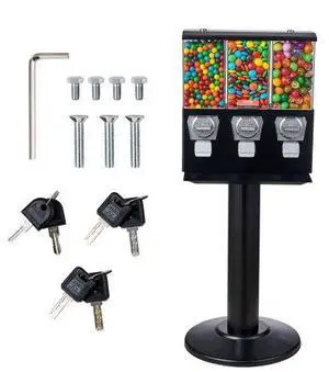 VEVOR Gumball Machine with Stand Vending Coin Bank Vintage Candy Dispenser Black
