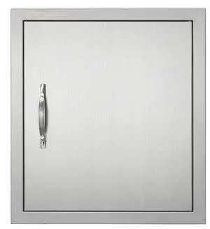 VEVOR BBQ Access Door, 18W x 20H Inch Single Outdoor Kitchen Door, Stainless Steel Flush Mount Door, Wall Vertical Door with Handle and Hook, for BBQ Island, Grilling Station, Outside Cabinet