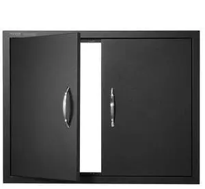 VEVOR BBQ Access Door, 31W x 24H Inch Double Outdoor Kitchen Door, Cold Plate Flush Mount Door, Wall Vertical Door with Handles, for BBQ Island, Grilling Station, Outside Cabinet