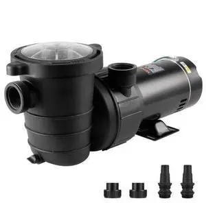 VEVOR Above Ground Pool Pump, 1HP, 80 GPM Max. Flow Single Speed Swimming Pool Pump, 120V 3450 RPM 36 ft Max. Head Lift Pool Pump with Filter Basket, for Above Ground Pools Hot Tubs Spas,Tested to UL