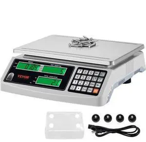 VEVOR Industrial Counting Scale, 30 kg x 1 g, Digital Scale for Parts and Coins, g/kg/lb Units, Electronic Gram Scale Inventory Piece Counting Scale Kitchen Jewelry Counting Scale with 3 LCD Screens