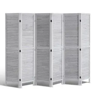VEVOR  Wood Room Divider, 6 Panel Wood Folding Privacy Screen, 66.9 Inches Tall Indoor Louvered Wooden Partition, Portable Decoration Screen, for Room Separation, Home, Office, Restaurant & Bedroom