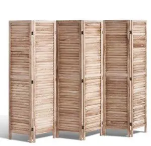 VEVOR  Wood Room Divider, 6 Panel Wood Folding Privacy Screen, 66.9 Inches Tall Indoor Louvered Partition Divider, Portable Decoration Screen, for Room Separation, Home, Office, Restaurant & Bedroom