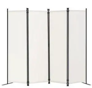 VEVOR  Room Divider, 88×67.5inch Room Dividers and Folding Privacy Screens 4-Panel, Fabric Partition Room Dividers for Office, Bedroom, Dining Room, Study, Freestanding, White